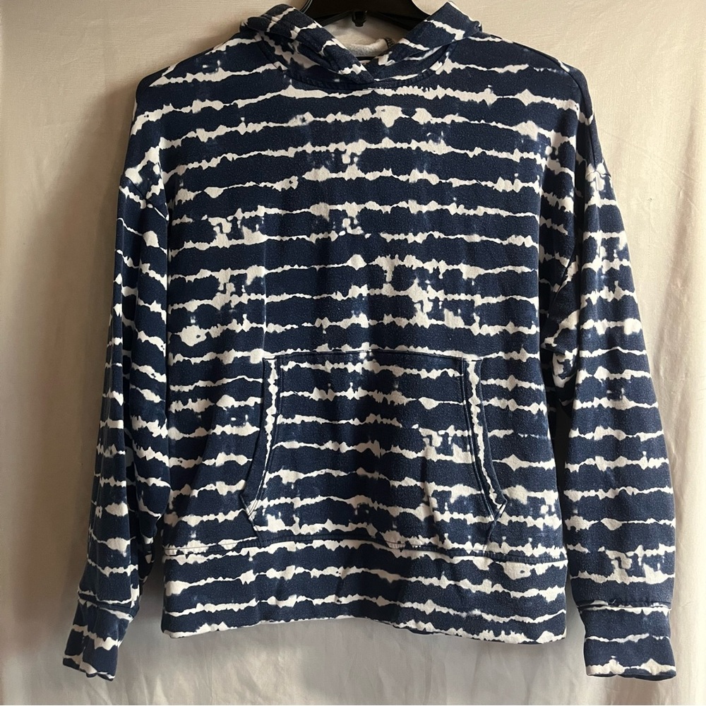 Athleta tahiti navy balance printed hoodie top # 982566 Size Med